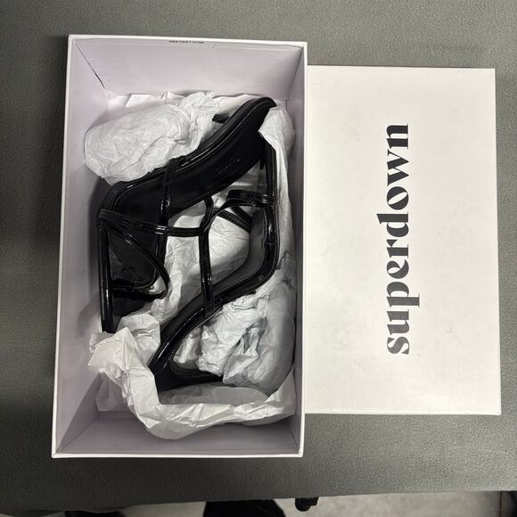 SUPERDOWN‎ Sofia Heel in Black Size 7 Strappy Pointed Toe Bed - Picture 4 of 11